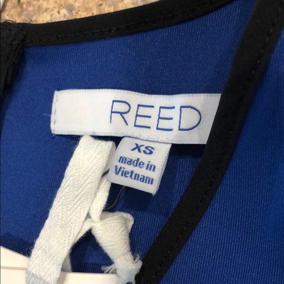 NWT REED XS Blue and Black Scuba Fit & Flare Dress - Picture 6 of 16